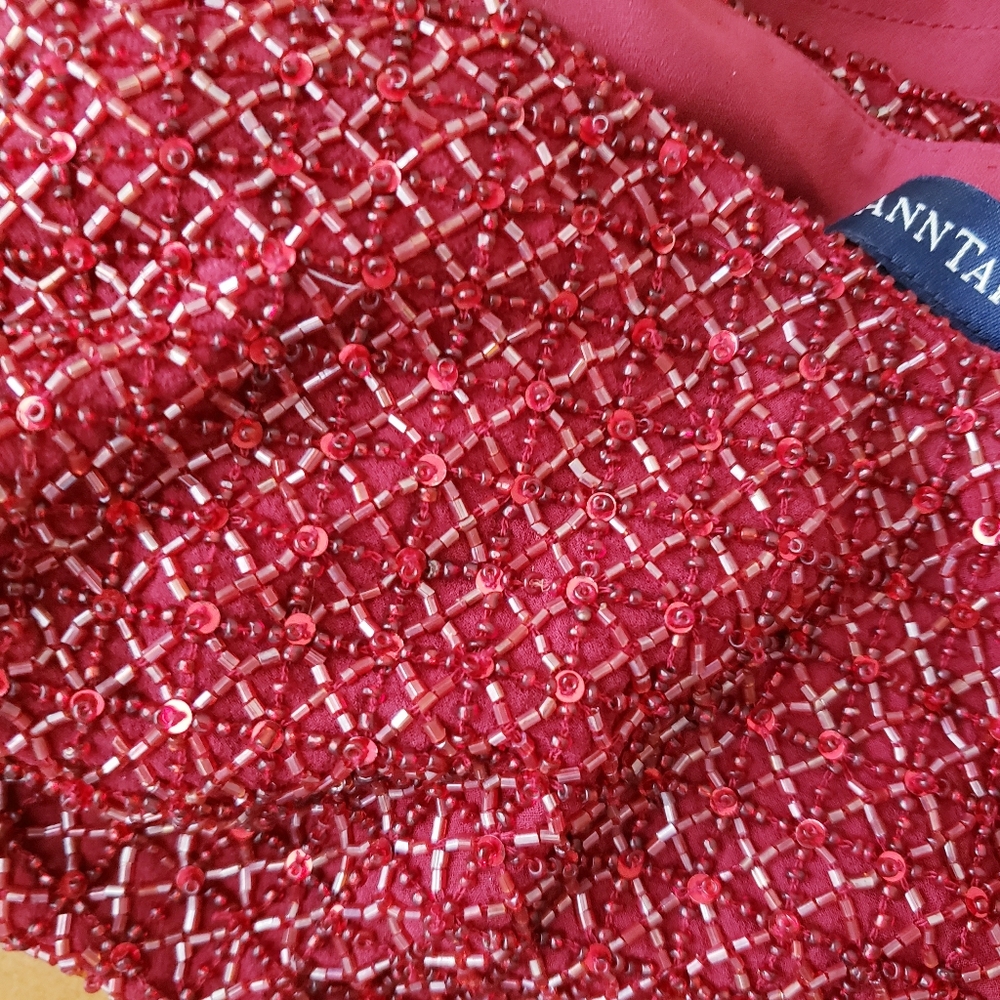 Ann Taylor Red Beaded Sequins Top - Picture 14 of 15